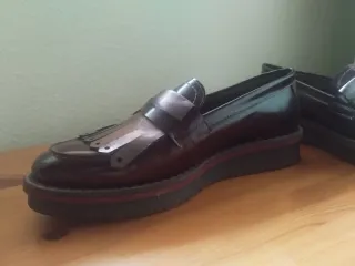 Mocasines Seaside Burdeos Piel T. 37 Mujer. Nuevos