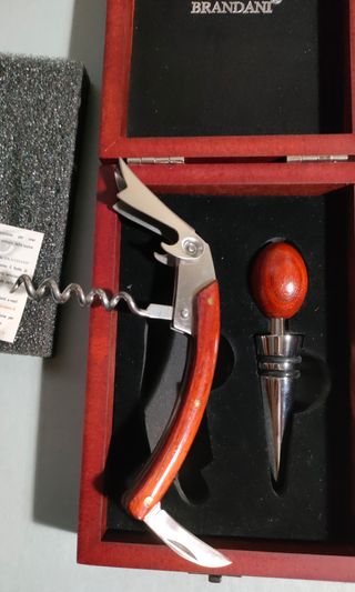 Set accessori vino Brandani legno e metallo