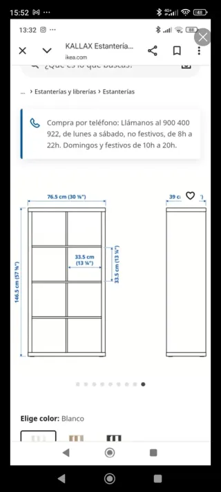 Estantería Kallax blanca