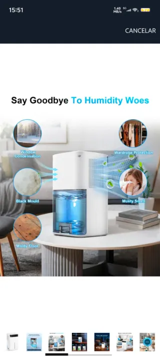 Deshumidificador Eléctrico Blanco