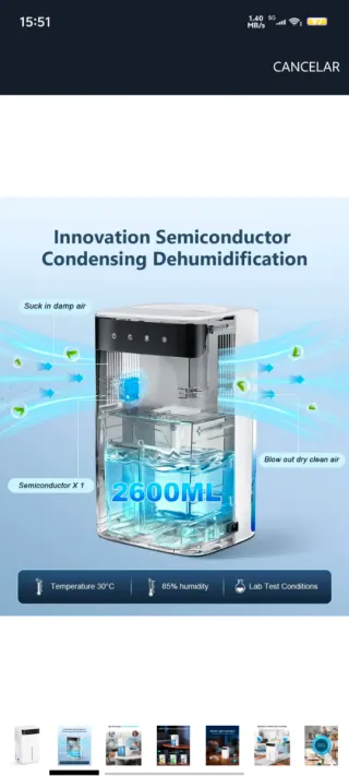 Deshumidificador Eléctrico Blanco