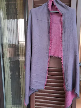 Sciarpa doubleface grigio/viola