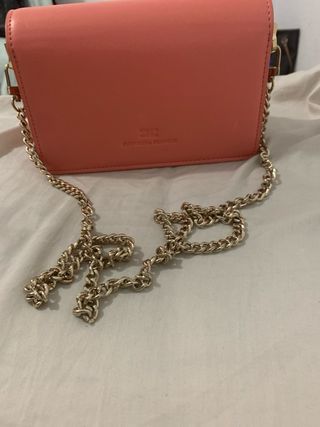 Bolso bandolera Elisabetta Franchi rosa y dorado
