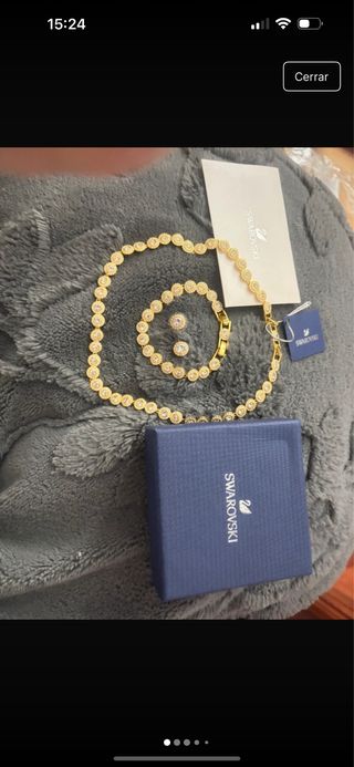 Conjunto Swarovski Collar, Pulsera y Pendientes