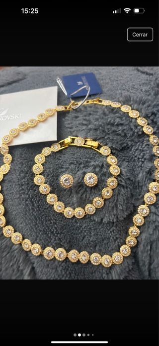 Conjunto Swarovski Collar, Pulsera y Pendientes