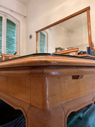 Mesa comedor extensible de madera y cristal