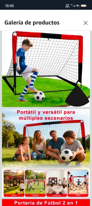 Portería Fútbol Infantil 2 en 1