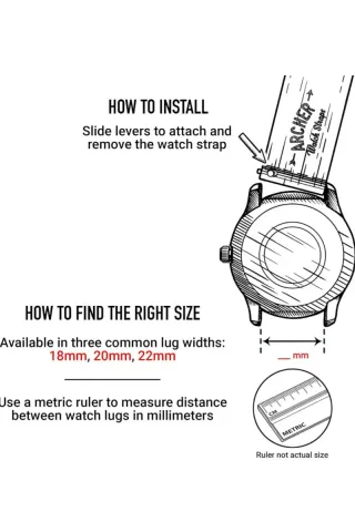 Pulsera reloj lona Archer verde militar 18mm