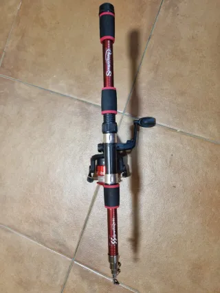 Caña de pescar con carrete