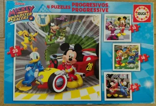 3 Puzzles Mickey y los Coches 25-20 piezas