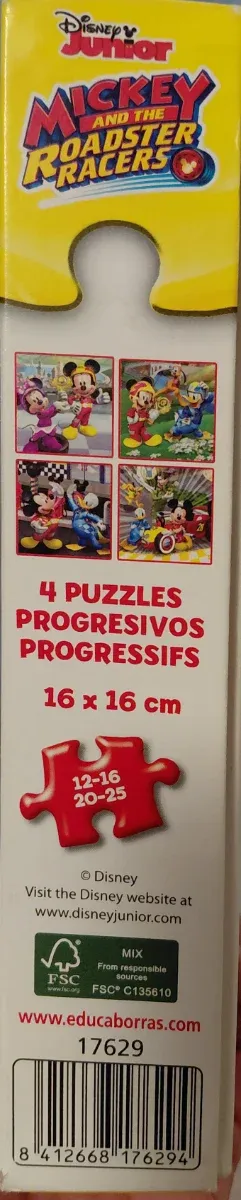 3 Puzzles Mickey y los Coches 25-20 piezas