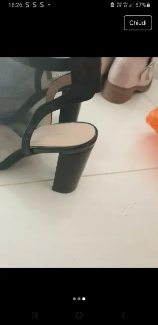 Scarpe donna tacco mesh nere 36