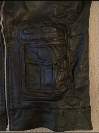 Cazadora Zara Cuero Negra Talla M de hombre