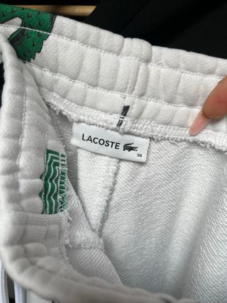 Pantalones chándal Lacoste blancos