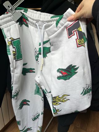 Pantalones chándal Lacoste blancos