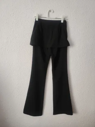 Pantalón campana Pull & Bear negro T.XS
