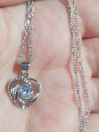 Conjunto Corazón Plata Ley y Circonitas