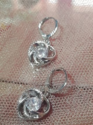 Conjunto Corazón Plata Ley y Circonitas