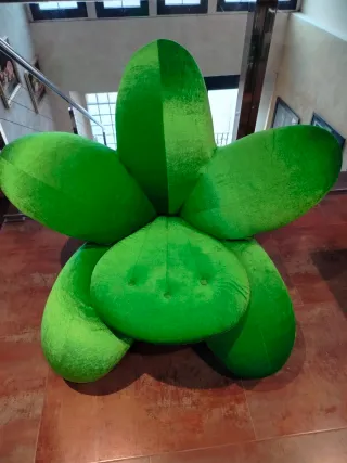 Sillón butaca Diseño japonés verde terciopelo