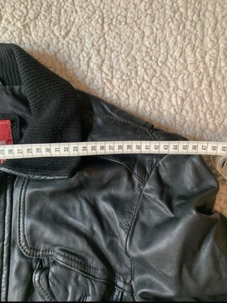 Cazadora bomber piel negra Jack Jones