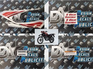 Decals Kit for Yamaha XT 600e -- 1998, black & red