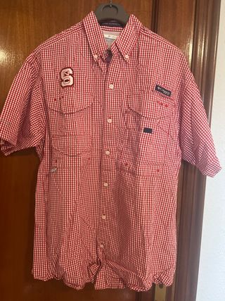 Camisa Columbia Cuadros Rojo y Blanco