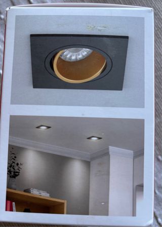 Lote Focos LED Empotrable Negro/Dorado 4W 2700K
