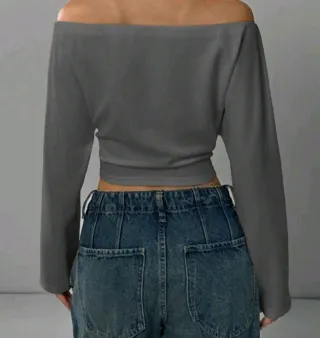 Camiseta manga larga gris