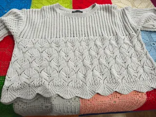 Jersey de punto gris mujer