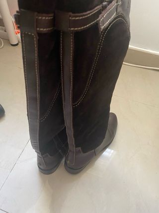 Botas Alpe de piel y ante, marrones