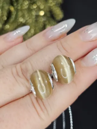 Set 2 Charms Ojo de Gato Plata 925