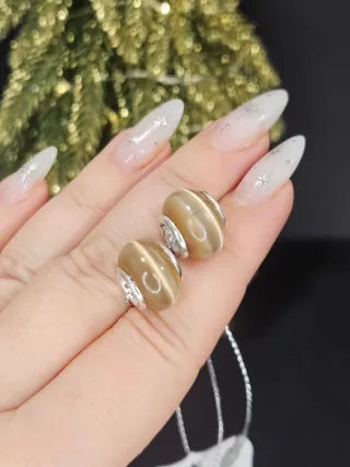 Set 2 Charms Ojo de Gato Plata 925