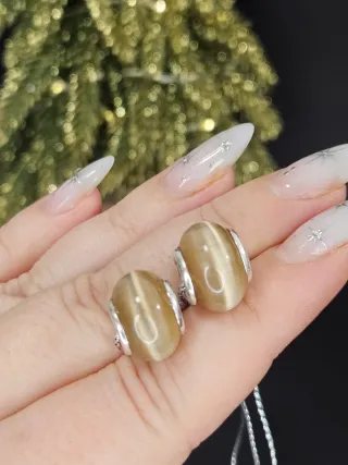 Set 2 Charms Ojo de Gato Plata 925