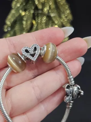 Set 2 Charms Ojo de Gato Plata 925