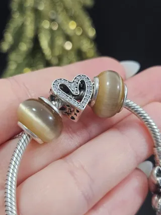 Set 2 Charms Ojo de Gato Plata 925