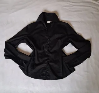 Camicia cotone elasticizzato Nera