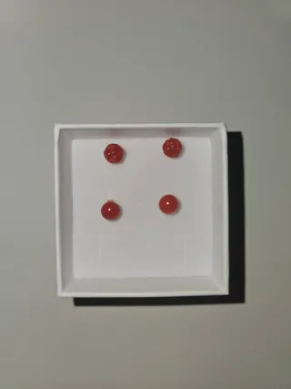 Pendientes Eredi Jovon Oro y Coral