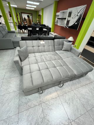 Sofá Cama Gris con Chaiselongue