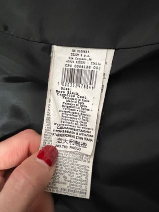 Cappotto nero rinascimento M