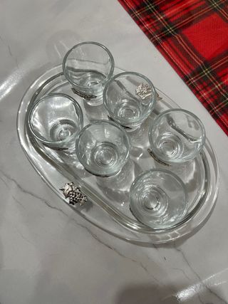 Set 6 Bicchierini da Liquore con Vassoio