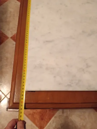 Mesa de centro madera y mármol