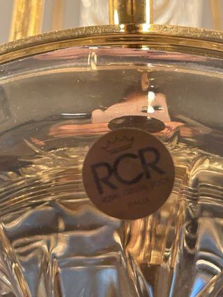 Lámpara araña cristal y metal dorado