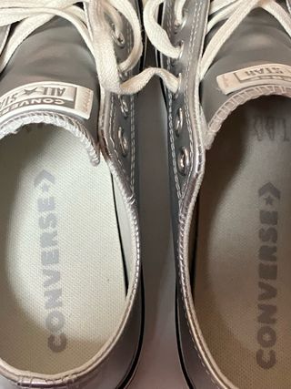 Converse leather CTAS Hi OX Talla 38 plateadas