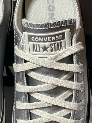Converse leather CTAS Hi OX Talla 38 plateadas