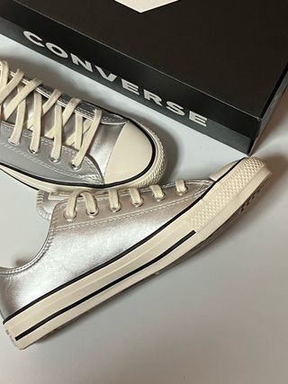 Converse leather CTAS Hi OX Talla 38 plateadas