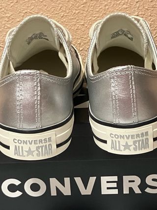 Converse leather CTAS Hi OX Talla 38 plateadas