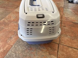 Transportín para mascotas gris y negro