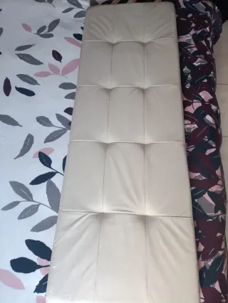 Puff de almacenamiento blanco crema, nuevo