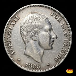 1885 FILIPINAS~50 CENTIMOS DE PESO. PLATA COLONIAL