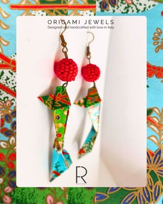Orecchini Origami Carpa Koi fatti a mano